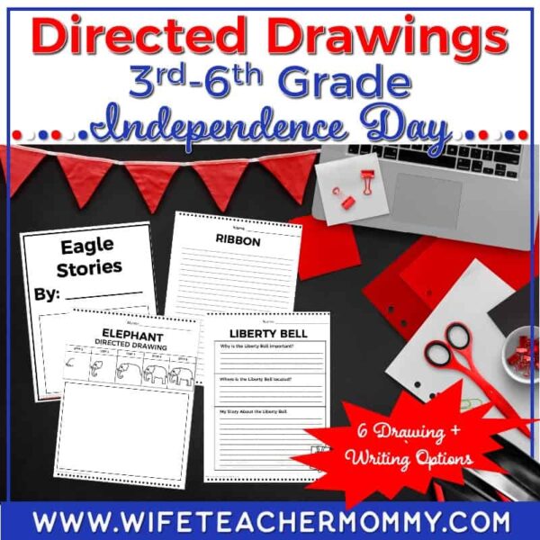 Independence Day Upper Grades Directed Drawings Pack