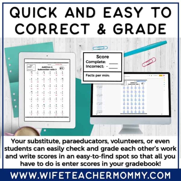 Math Fact Fluency: Addition & Subtraction Facts 0-9 DIGITAL - Image 5