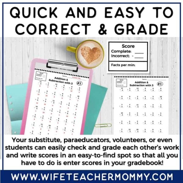 Math Fact Fluency: Addition & Subtraction Facts 0-9 PRINT + DIGITAL - Image 5