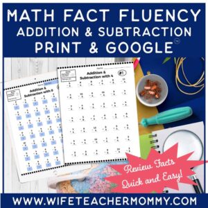 addition & subtraction fluency worksheets
