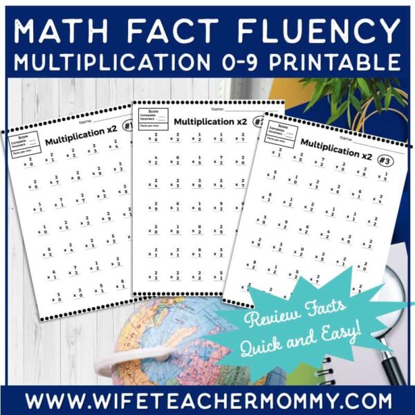 Math Fact Fluency: Multiplication Facts 0-9 PRINTABLE