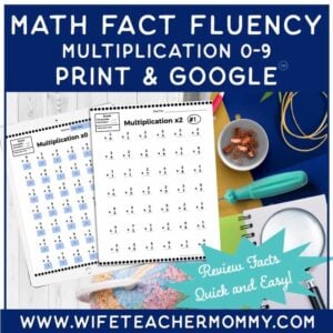 multiplication fact fluency worksheets