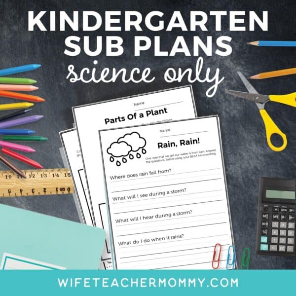Kindergarten Departmentalized Sub Plans- Science