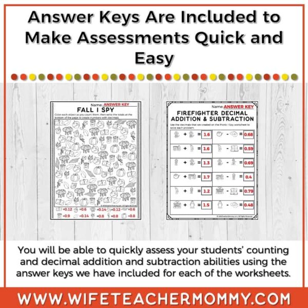 September Add and Subtract Decimals I Spy Resource - Image 4