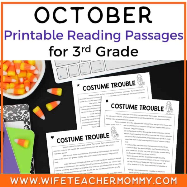 October Reading Passages Printable 3rd Grade