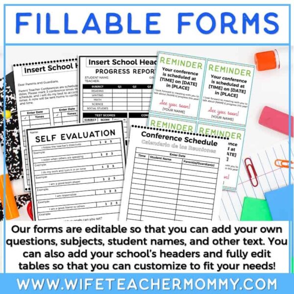 Parent Teacher Conference Forms, Signs & Reminders - Image 2