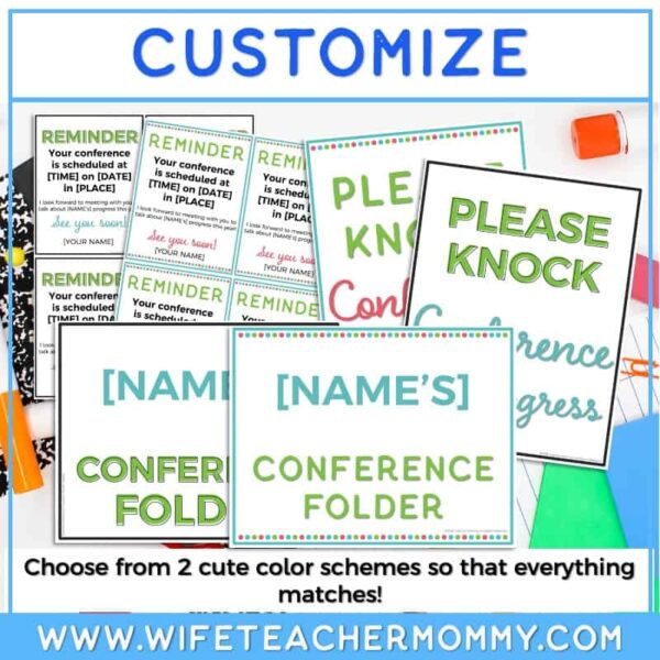 Parent Teacher Conference Forms, Signs & Reminders - Image 3