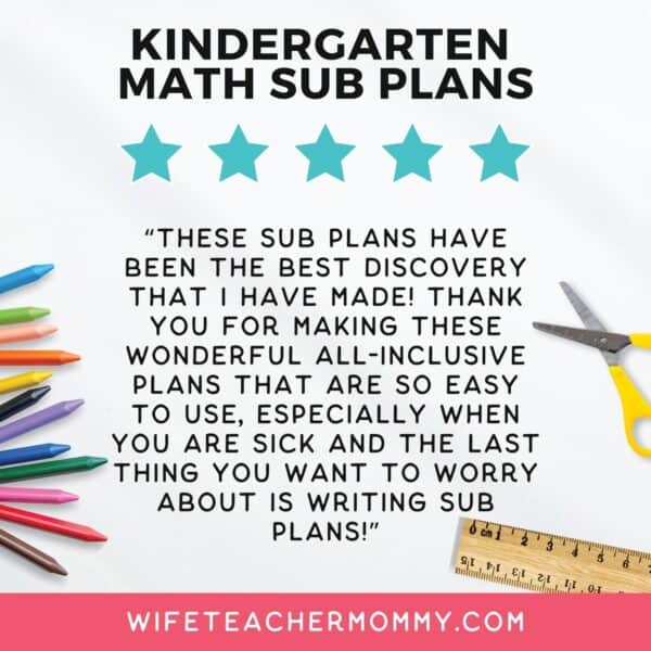 Kindergarten Departmentalized Sub Plans- Math Digital - Image 4