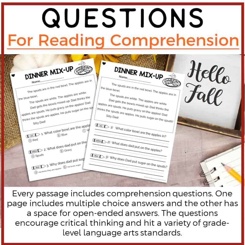 Kindergarten November Reading Passages Printable Version - Image 3