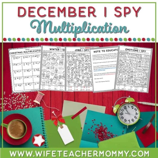 December Multiplication I Spy Resource
