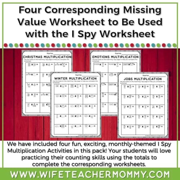 December Multiplication I Spy Resource - Image 3