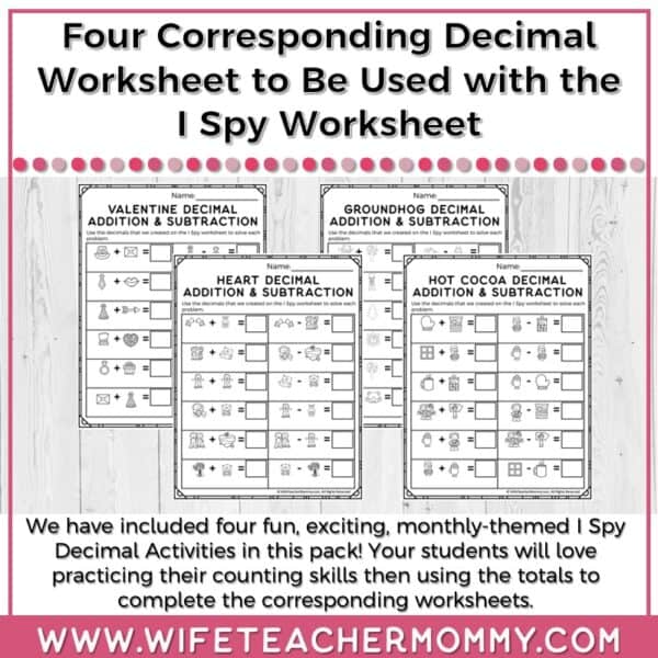 February Add & Subtract Decimals I Spy Resource - Image 3