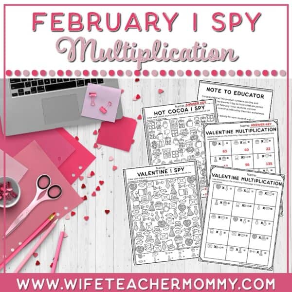 February Multiplication I Spy Resource