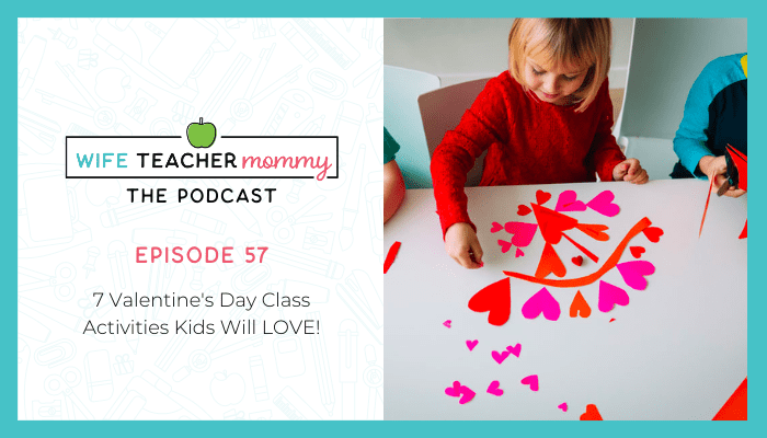 girl arranging pink and red hearts- 7 valentine's day class activities your kids will love