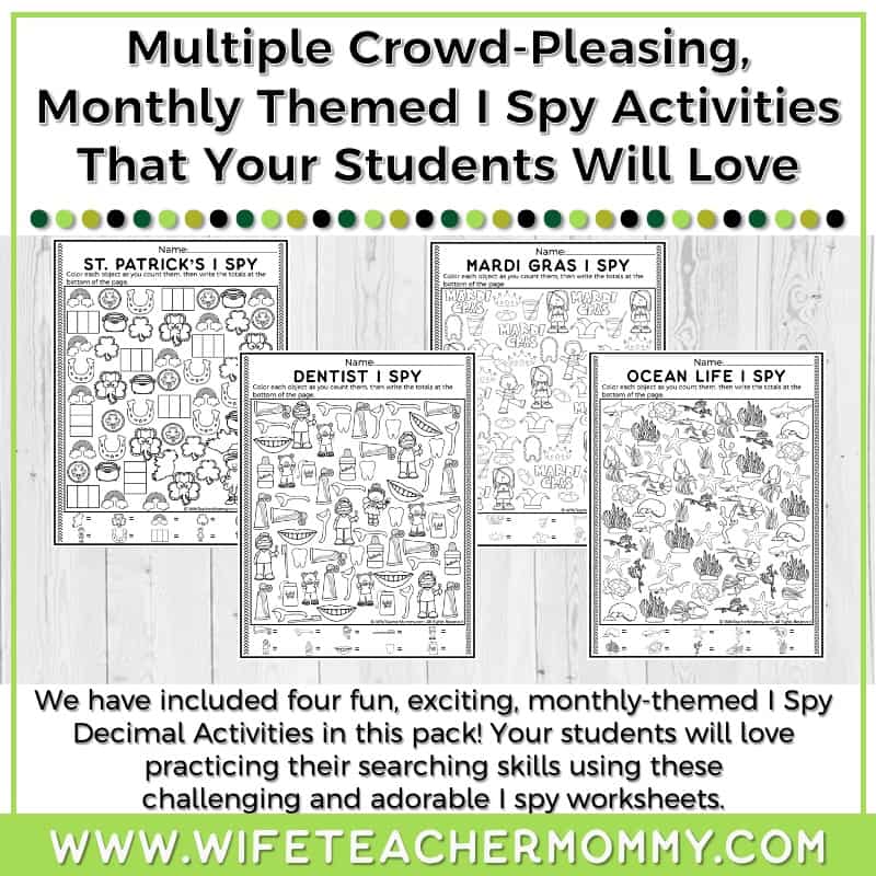March Multiply & Divide Decimals I Spy Resource - Image 2