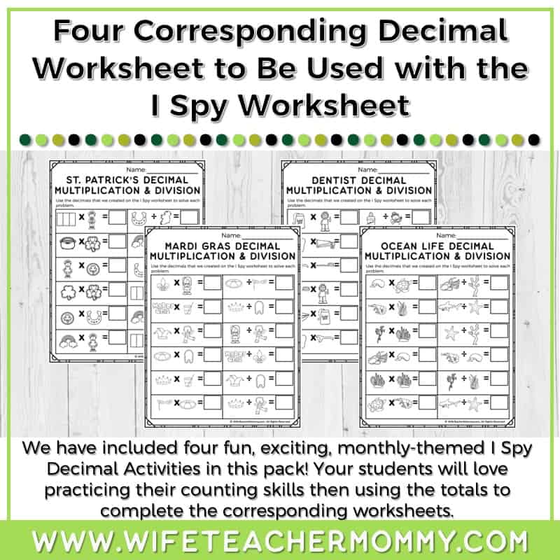March Multiply & Divide Decimals I Spy Resource - Image 3