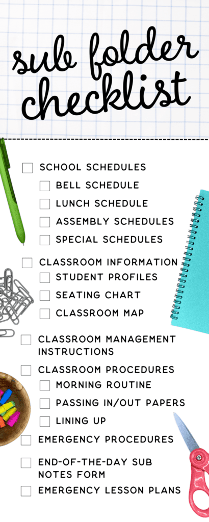 sub folder checklist