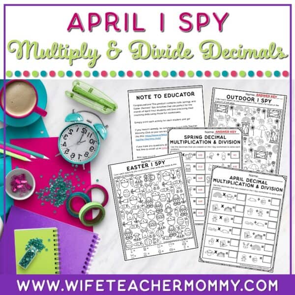 April Multiply & Divide Decimals I Spy Resource