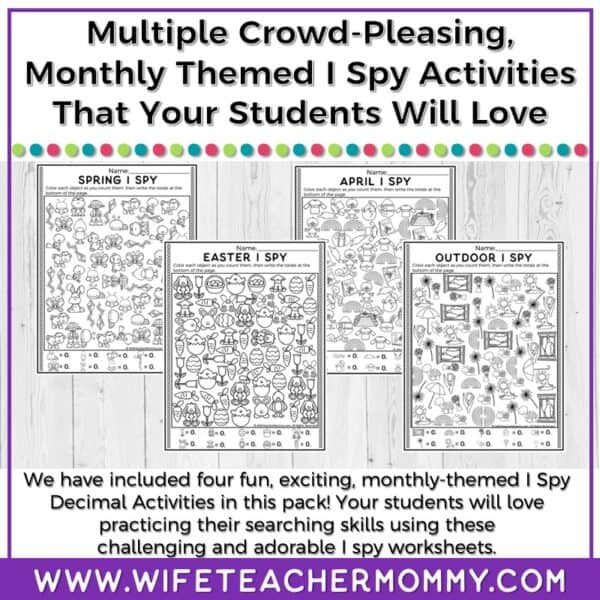 April Multiply & Divide Decimals I Spy Resource - Image 2