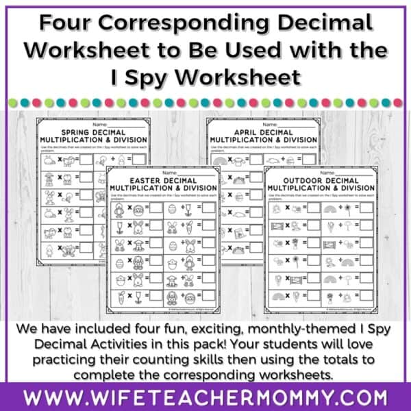 April Multiply & Divide Decimals I Spy Resource - Image 3
