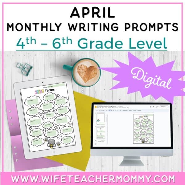 April Writing Prompts for 4th-6th Grades GOOGLE