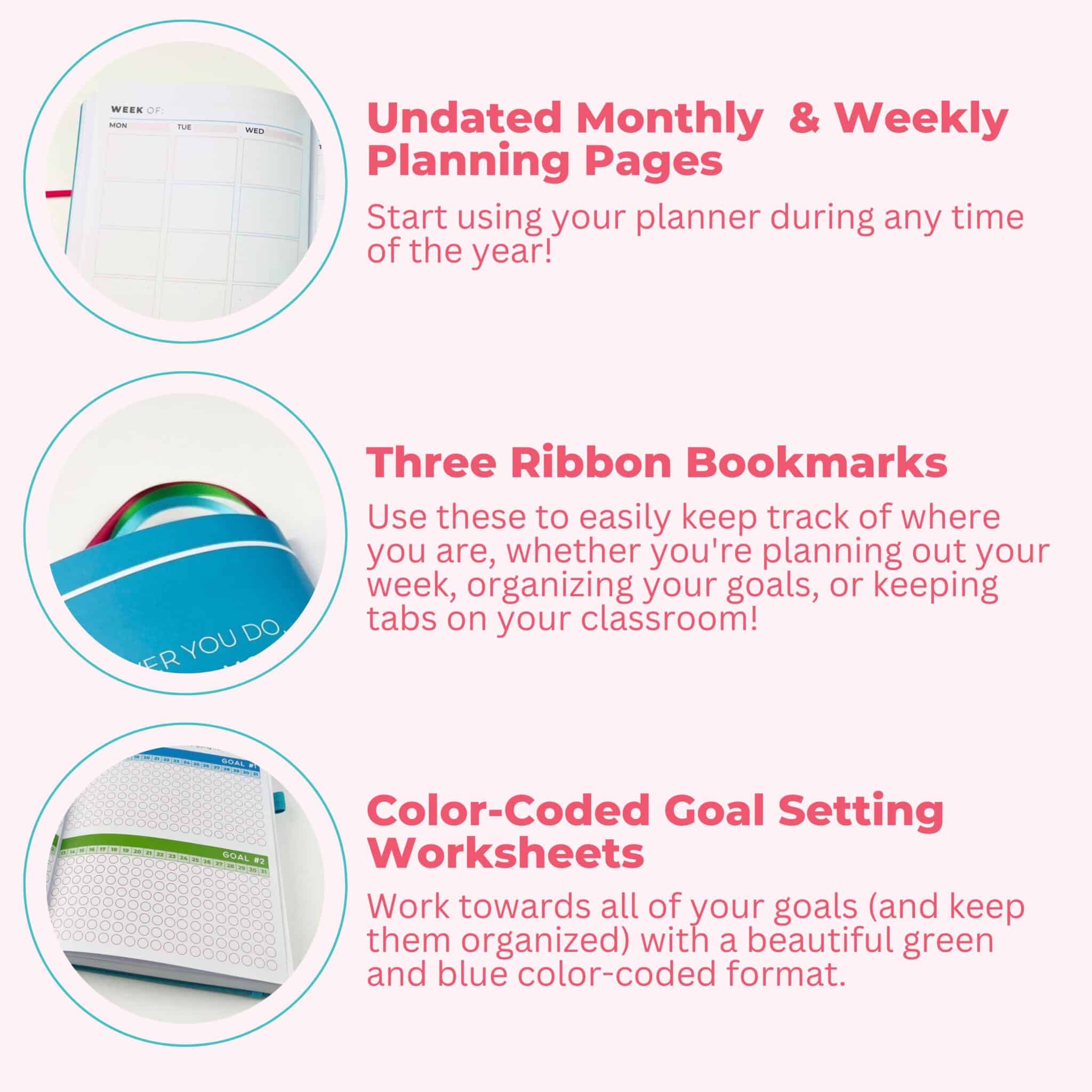 Collect ALL 3 Teacher Planner Colors Educate & Rejuvenate