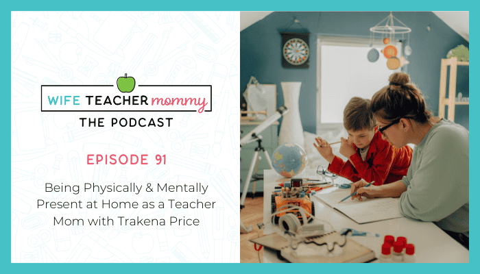 mom doing schoolwork with son- being physically & mentally present at home as a teacher mom